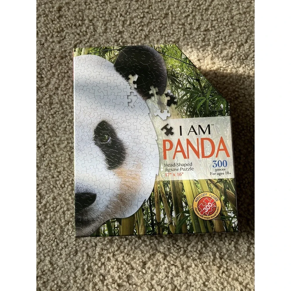 I AM Panda Animal Head-Shaped Jigsaw Puzzle 300 pcs 17